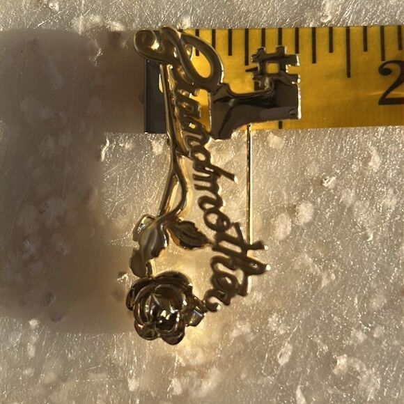 Bundle Sale 3 for $15 | #1 Grandmother Rose Gold Tone Brooch - Picture 7 of 11